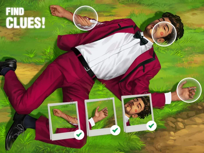Find clues — searching a crime scene for evidence